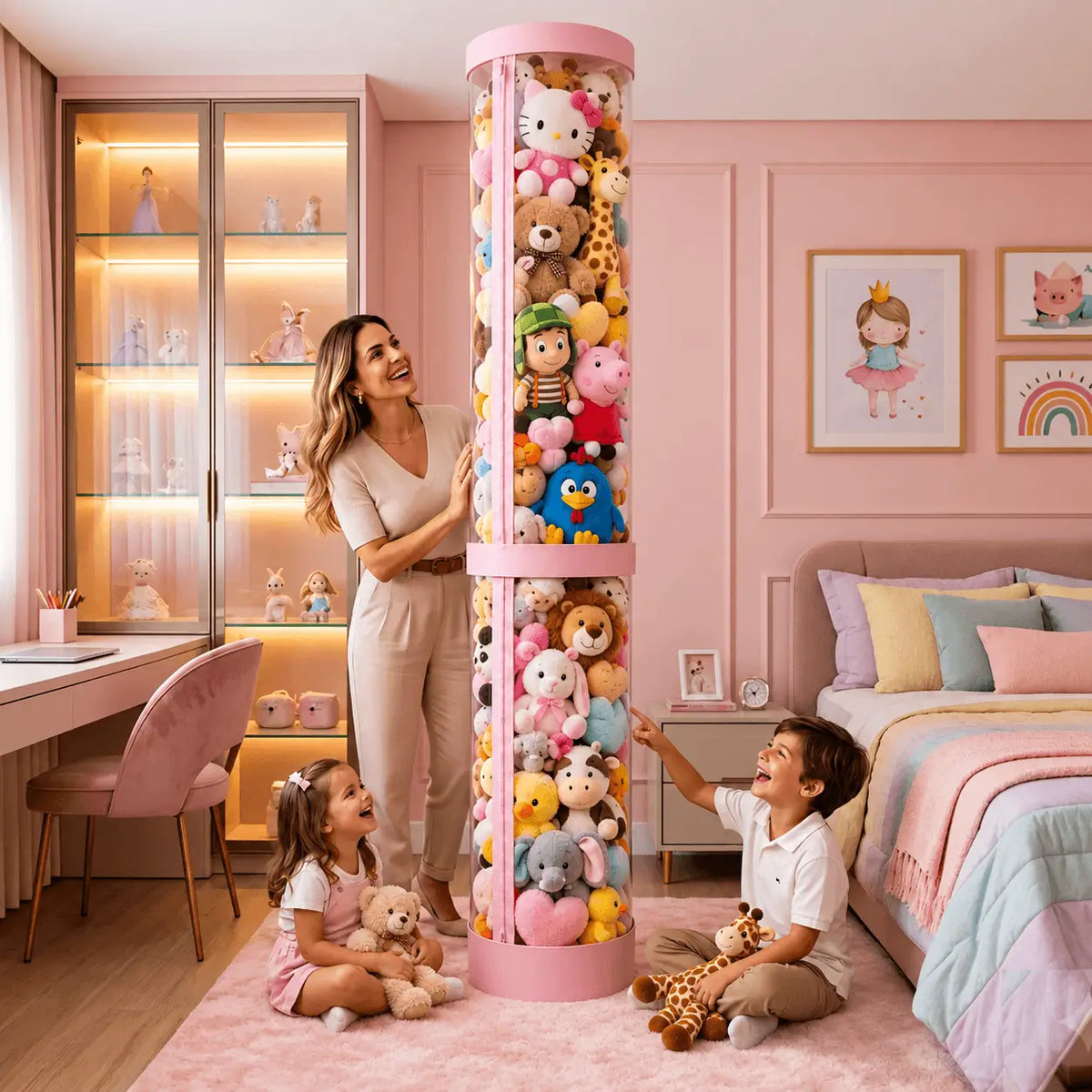 Tubo Organizador de Bichos de Pelúcias + BRINDE SURPRESA