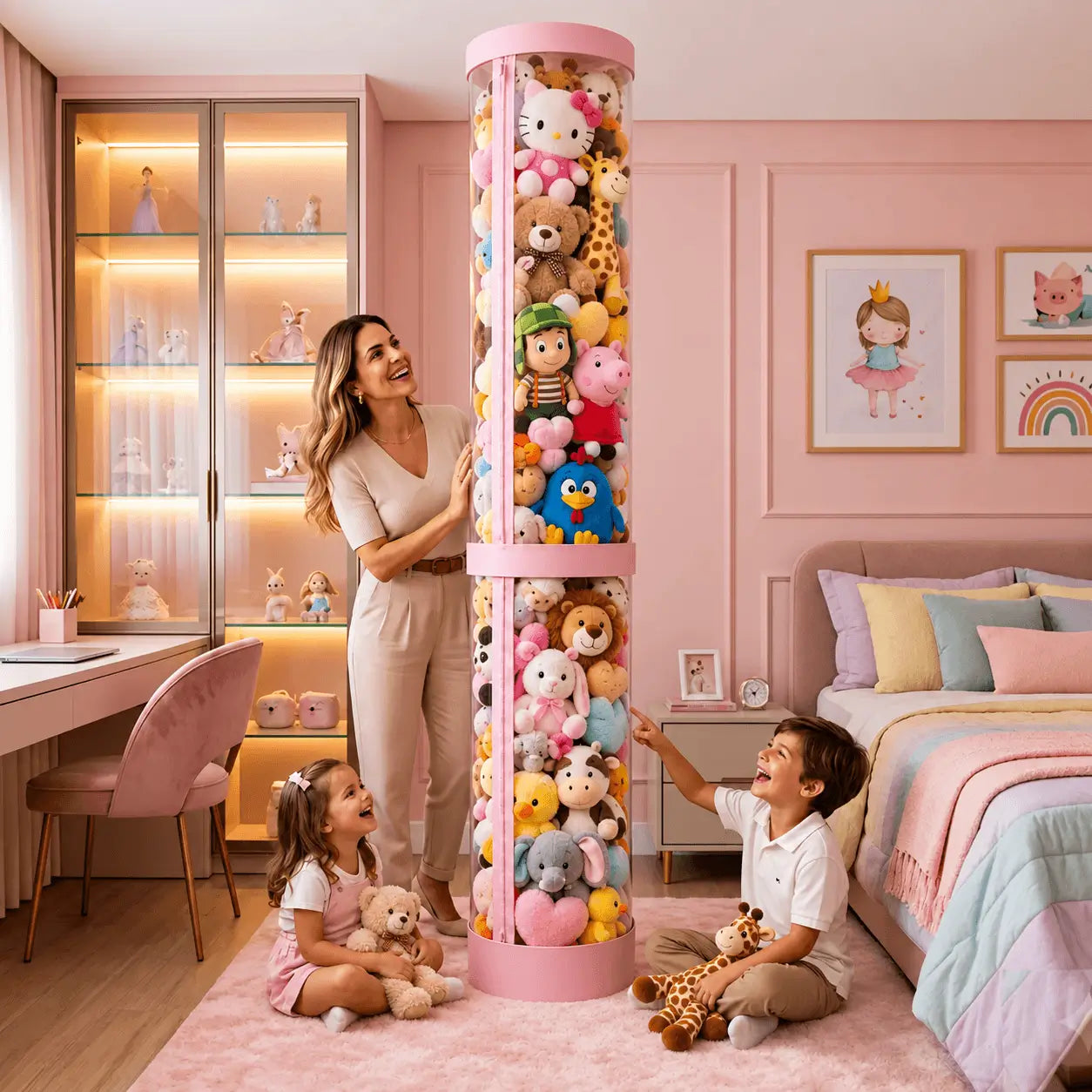 Tubo Organizador de Bichos de Pelúcias + BRINDE SURPRESA