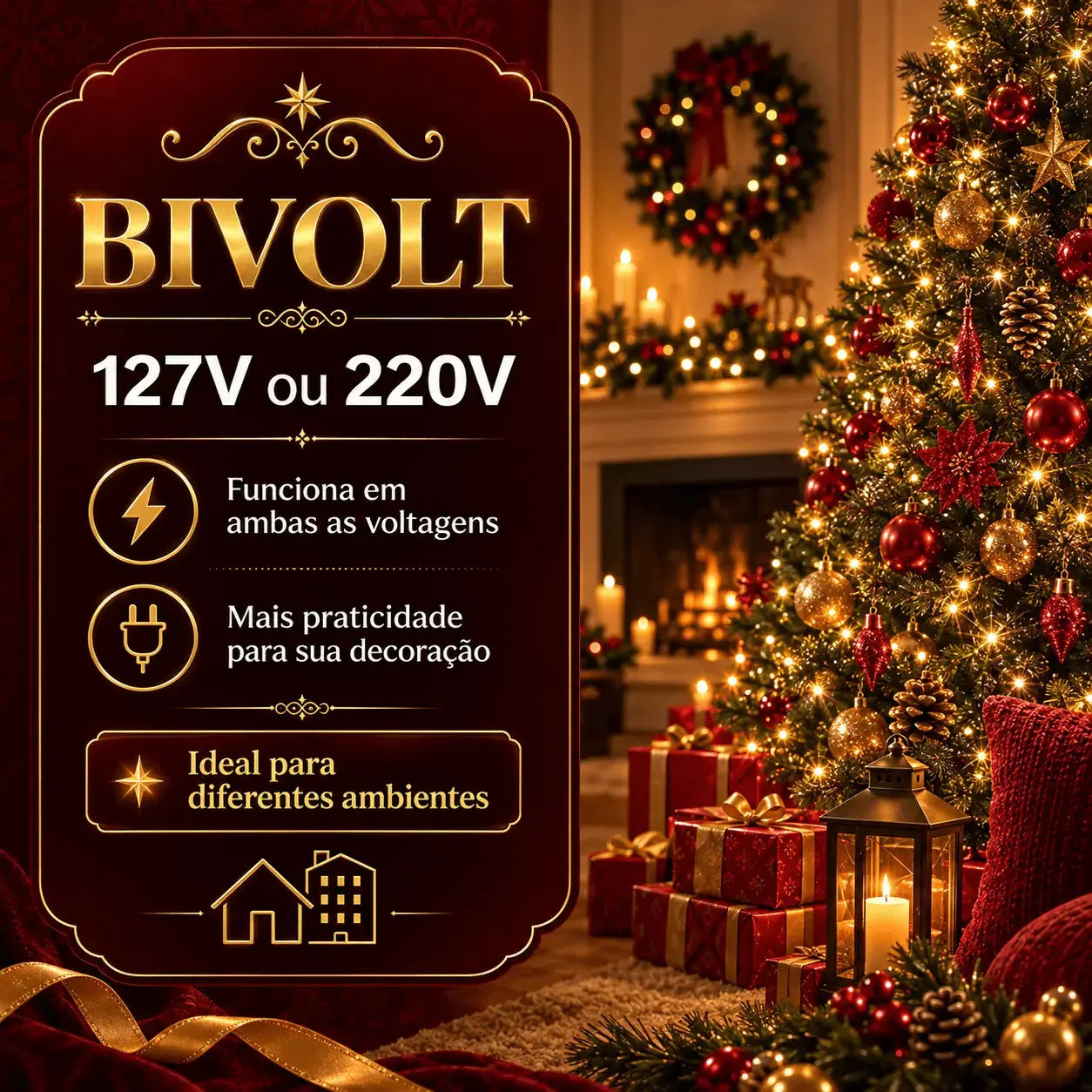 Cordão LED Natalino Pisca Strobo Bivolt À Prova d’Água