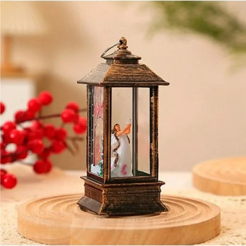 Luz Noturna Decorativa Natalina com Papai Noel e Boneco de Neve