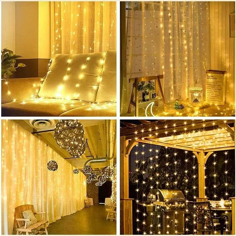 Cortina de Luzes LED Natalinas - Magia e Encanto em Sua Casa
