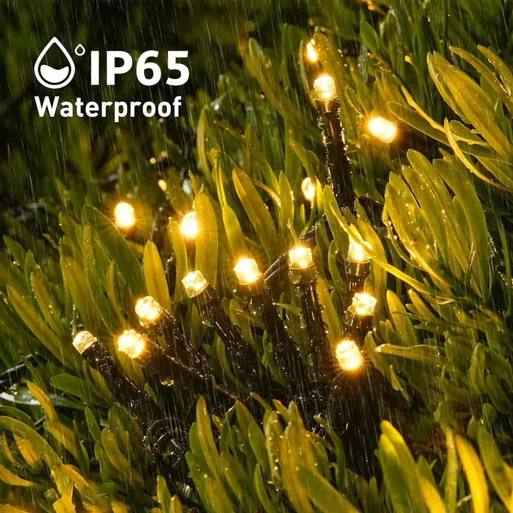 Luzes de Fada LED Impermeáveis - Magia Natalina com Controle Remoto