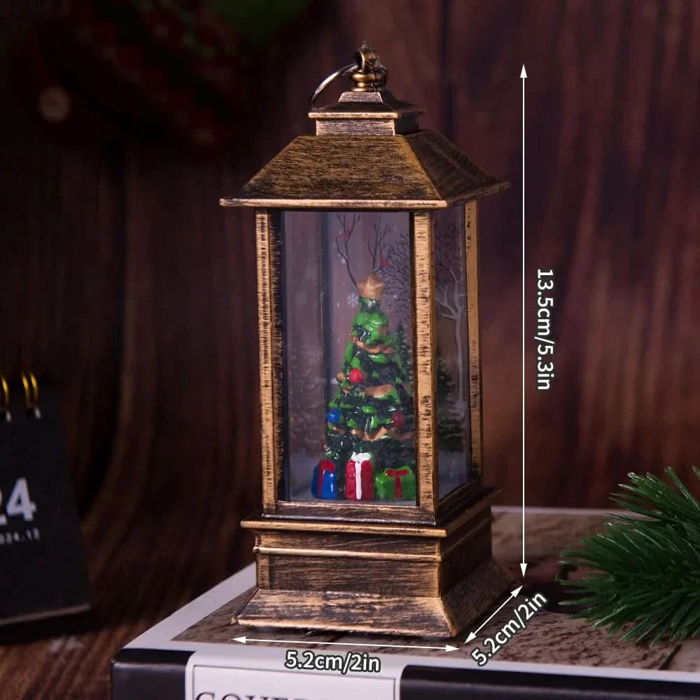 Luz Noturna Decorativa Natalina com Papai Noel e Boneco de Neve