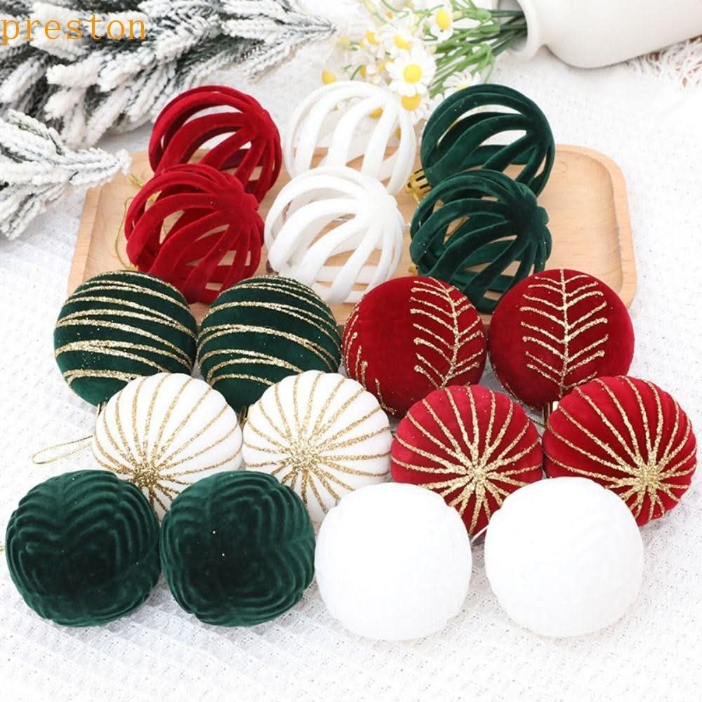 Kit 6 Bolas De Natal 6cm De Veludo