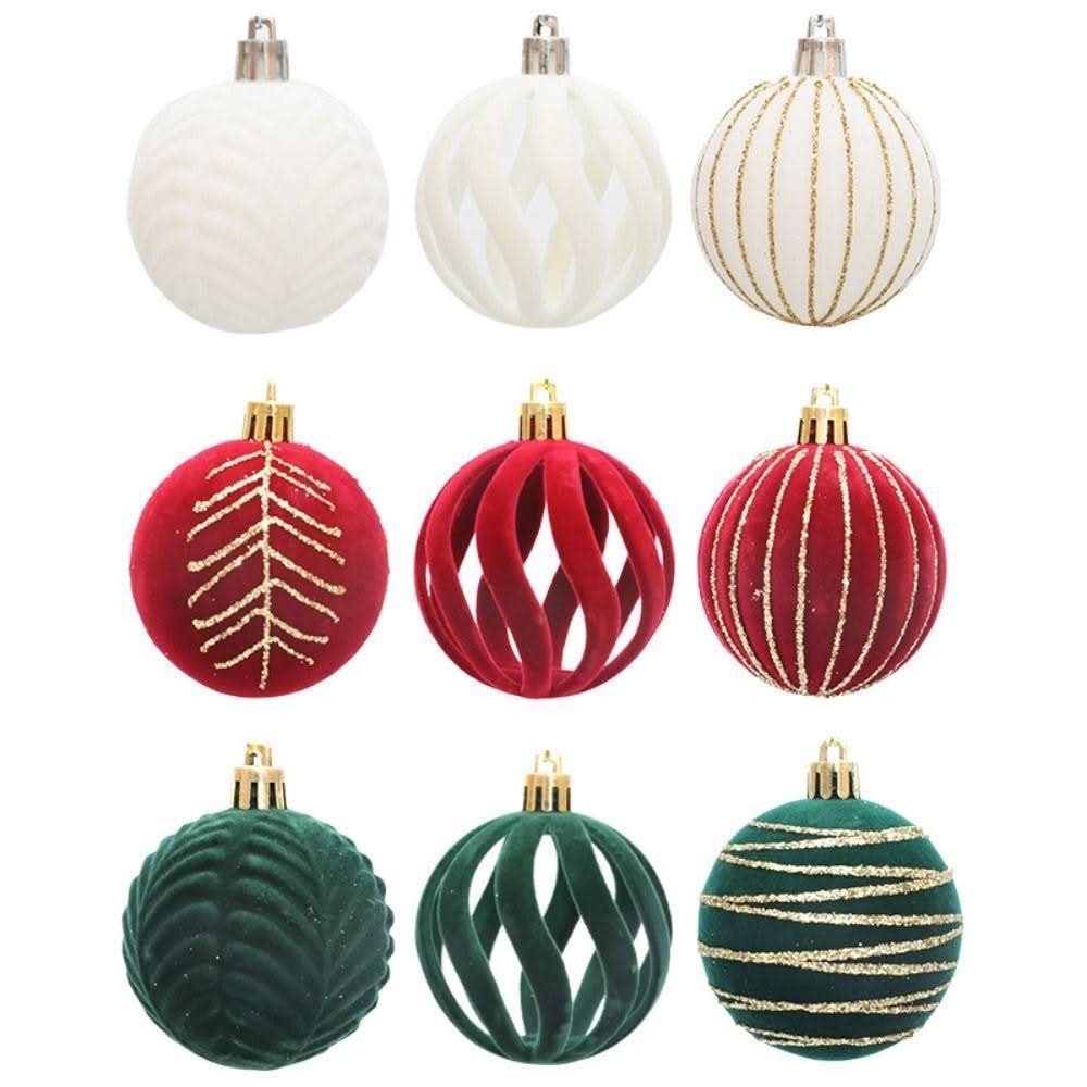 Kit 6 Bolas De Natal 6cm De Veludo