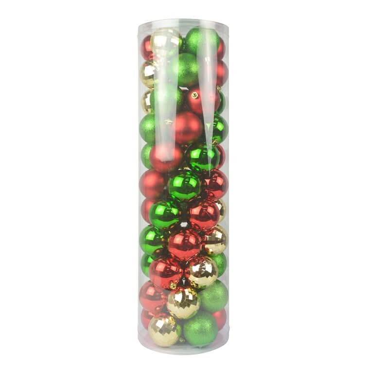 Kit Bolas Natalinas Decoração para Natal 55 Peças