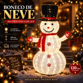 Boneco de Neve Decorativo com LED - Montagem Instantânea