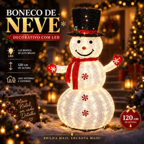 Boneco de Neve Decorativo com LED - Montagem Instantânea