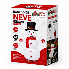 Boneco de Neve Decorativo com LED - Montagem Instantânea