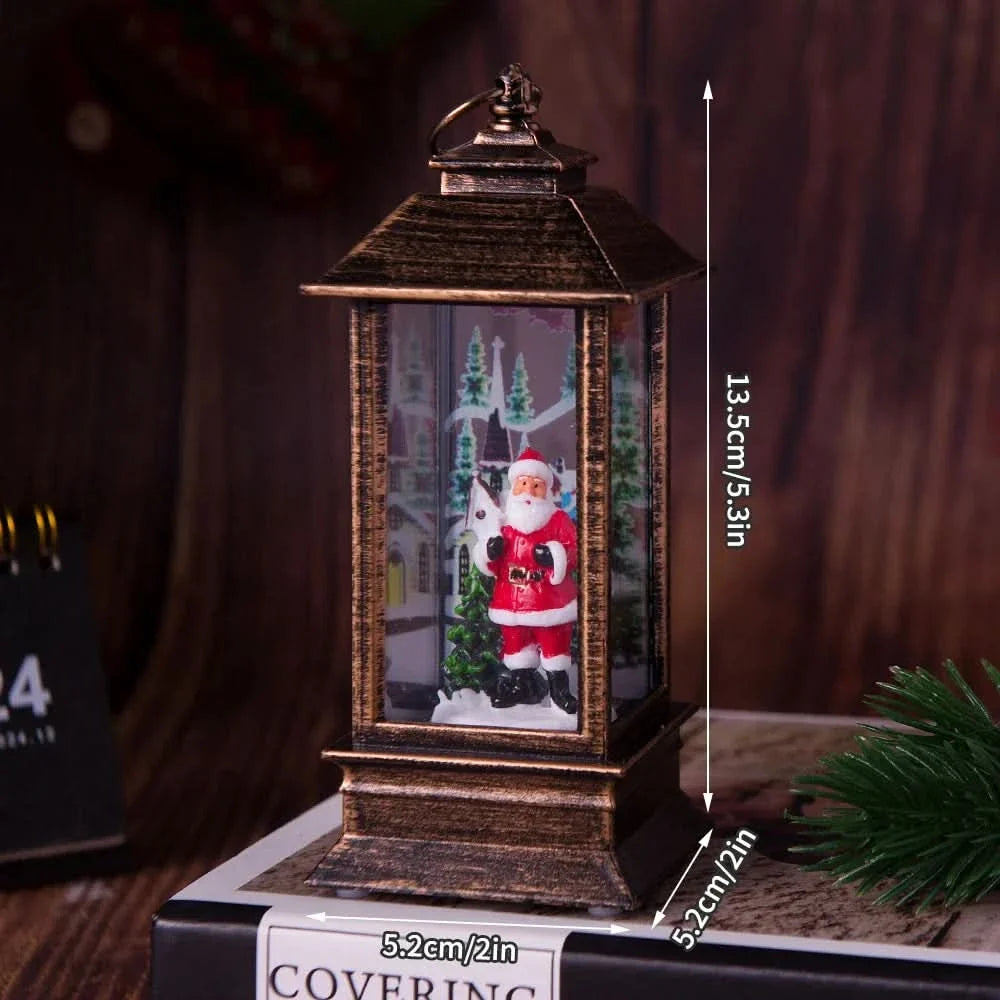 Luz Noturna Decorativa Natalina com Papai Noel e Boneco de Neve