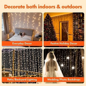 Cortina de Luzes LED Natalinas - Magia e Encanto em Sua Casa