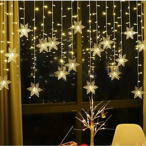 Cortina de Luzes LED Floco de Neve – Magia Natalina em Cada Detalhe