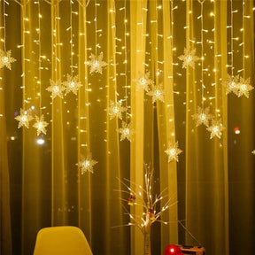 Cortina de Luzes LED Floco de Neve – Magia Natalina em Cada Detalhe