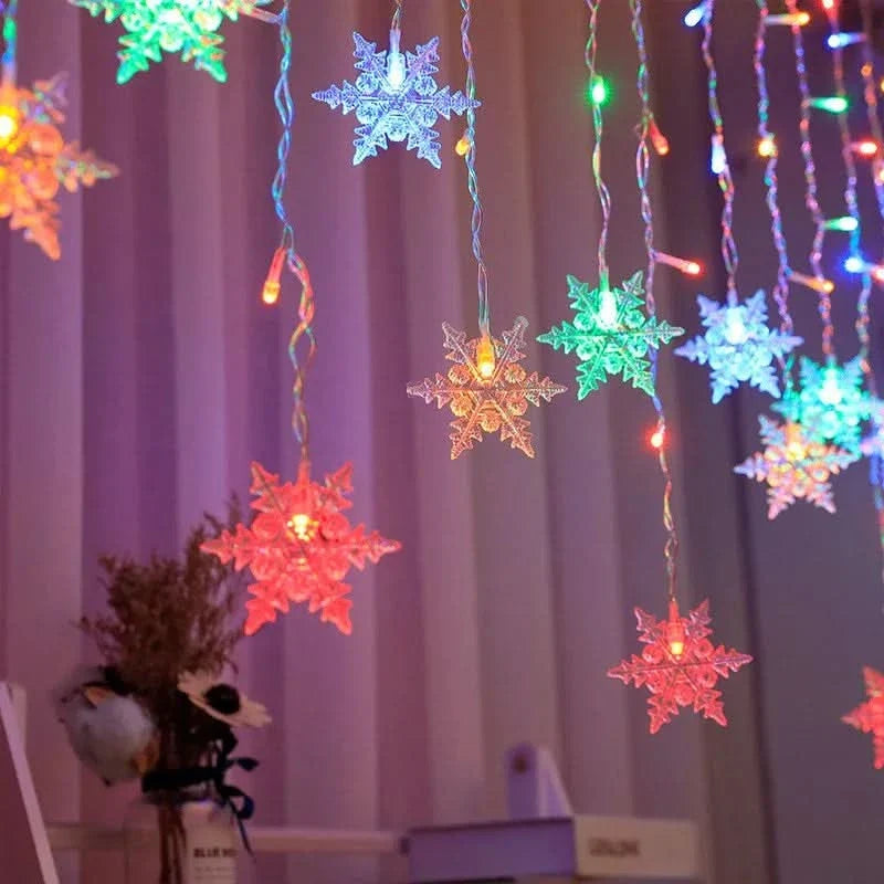 Cortina de Luzes LED Floco de Neve – Magia Natalina em Cada Detalhe