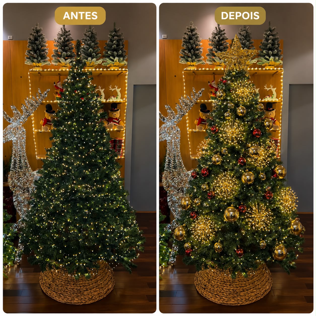Esfera LED Decorativa Para Árvore de Natal 5 PEÇAS