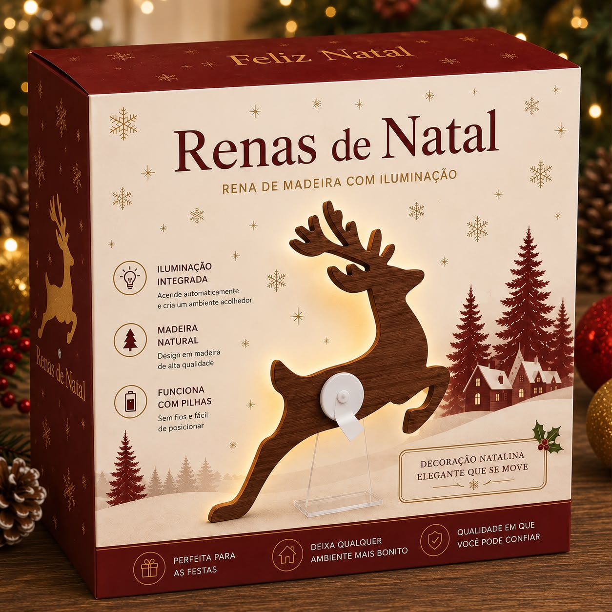Renas Iluminadas - 12 Peças