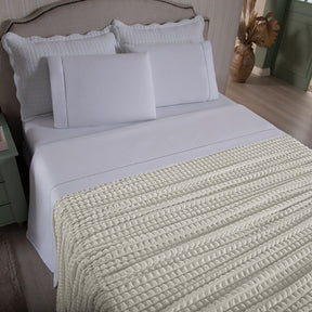 Cobertor Manta Flannel Super Macio 240g/m² Diamond Marfim