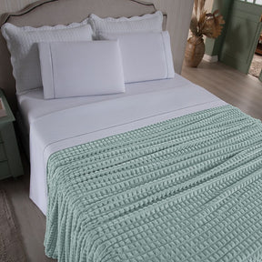 Cobertor Manta Flannel Super Macio 240g/m² Diamond Verde