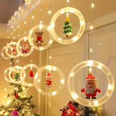 Luz de Natal LED Colorida do Papai Noel para Janela com USB