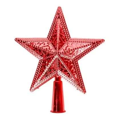 Estrela Vazada Ponteira Para Árvore De Natal Metalizado 20cm