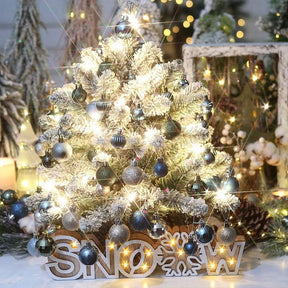 64 Peças Decoração De Natal Bolas Ouro Azul