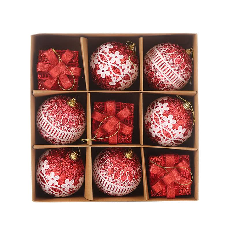 Kit 9 Peças Bolas De Natal 8CM